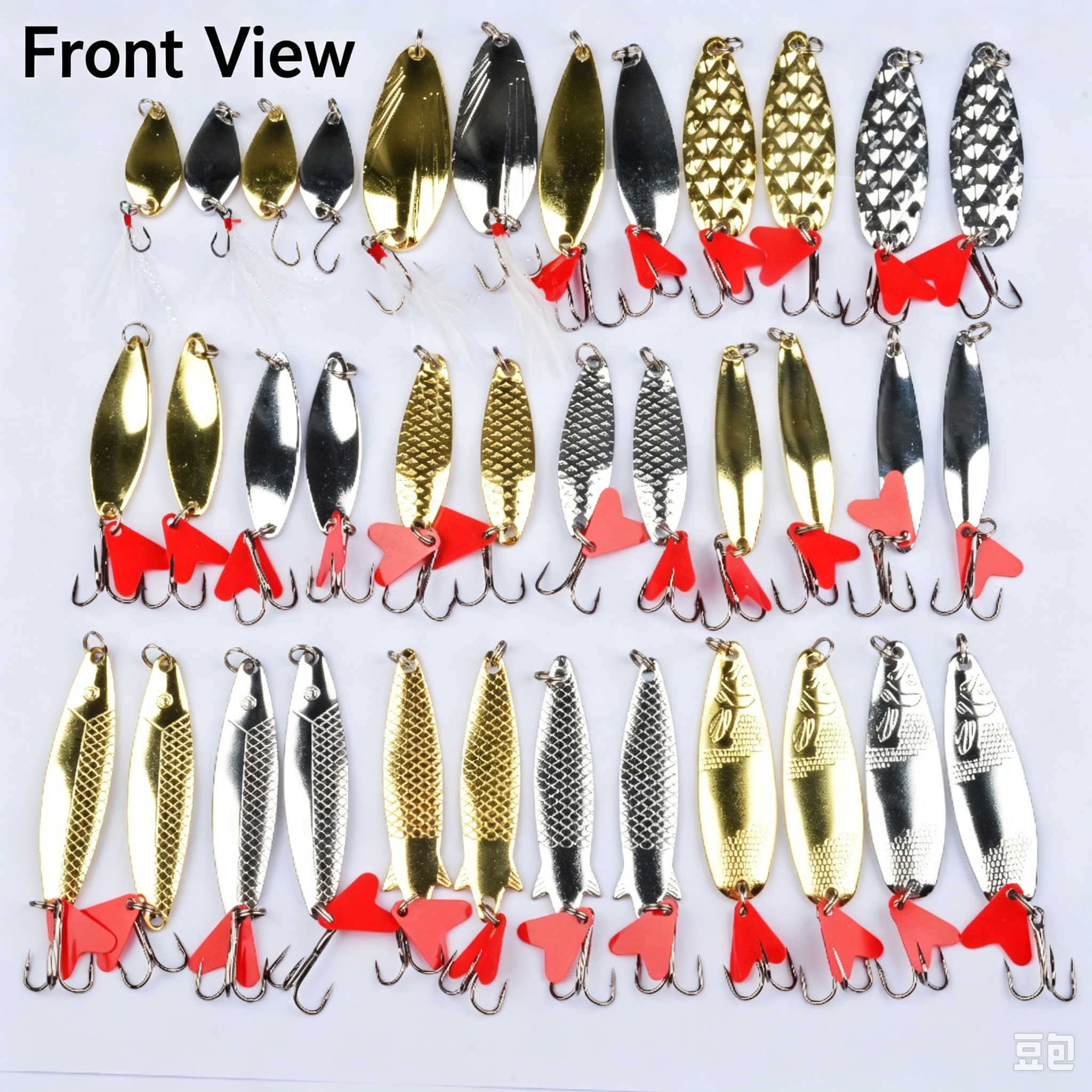 36Pcs Spoon Lures Set, Metal Spinner Baits, VIB Hard Lures, Long Cast Fishing Lures Kit, Single Hook Micro Jig Baits for Bass Pike Trout