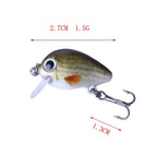 Mini Crankbait Fishing Lures Set Boxed 2.7cm 1.5g Bait