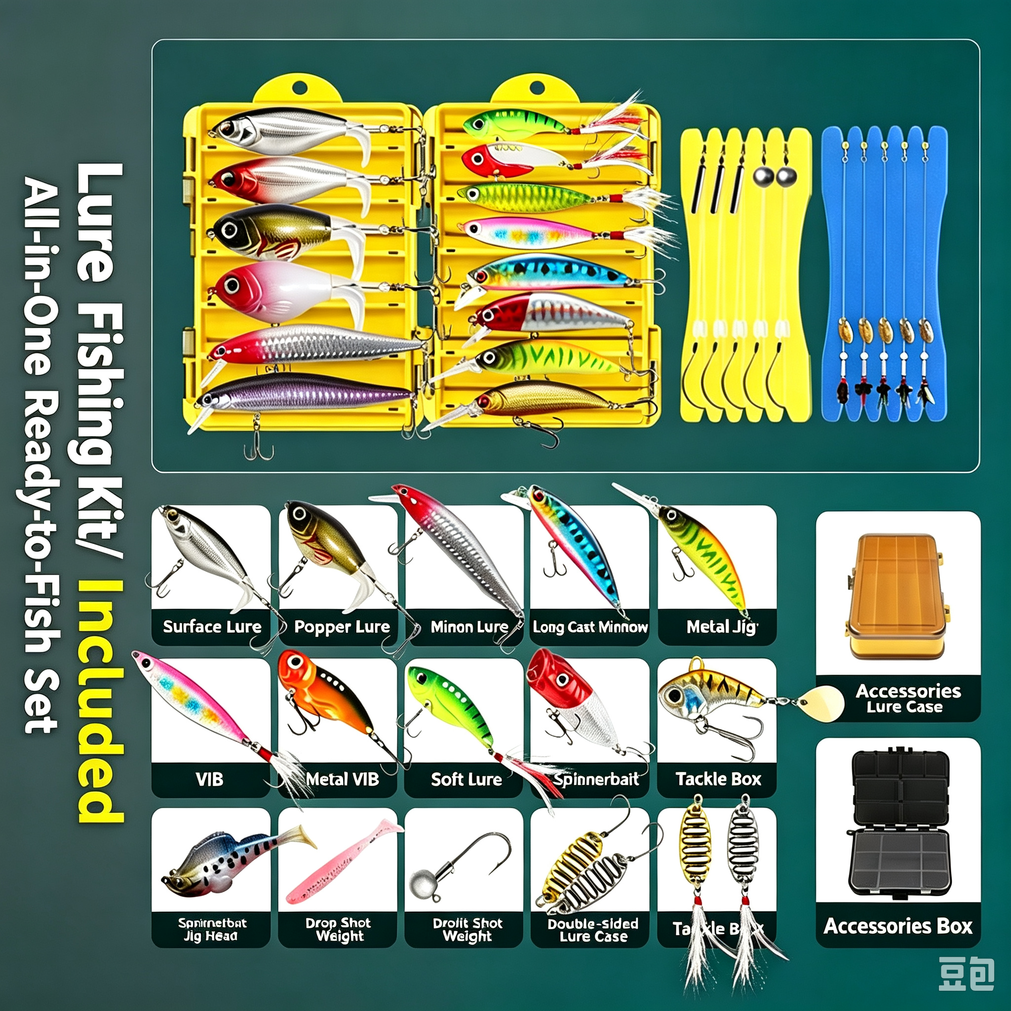 All‑in‑One Freshwater Fishing Lure Kit | Minnow VIB Spinner Spoon Soft Bait Metal Jig for Predator Fish