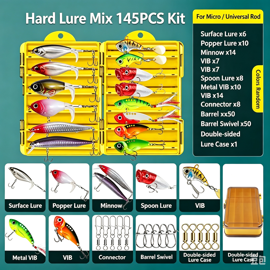 All‑in‑One Freshwater Fishing Lure Kit | Minnow VIB Spinner Spoon Soft Bait Metal Jig for Predator Fish