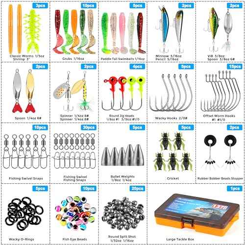 PLUSINNO Fishing Lures, 137Pcs Tackle Box with Tackle Included, Crankbaits, Spoon, Hooks, Weights & Other Accessories, Fishing Bait Lure Gear Kit Gift for Men Bass Freshwater