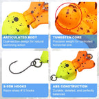MSIZNX Trout Fishing Lures Kit - 5PCS Micro Finesse Lure Set - Tungsten Weighted Slow Sinking Glide Baits for Bass Panfish Crappie - All Water Column Freshwater Fishing Bait for Lake & River