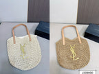 YSL SAINT LAURENT Vacation Casual Raffia Woven Tote Bag 35x32cm