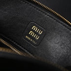 Miu Miu Black Leather Satchel Bag – Medium Structured Tote
