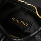 Miu Miu Matelassé Leather Hobo Bag – Black with Gold Hardware