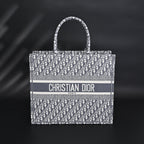 Christian Dior Large Book Tote – Grey Oblique Embroidery