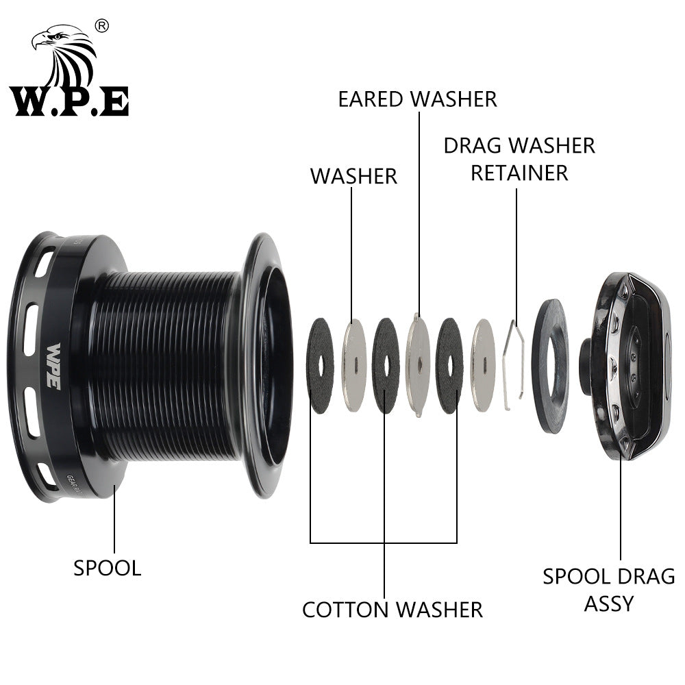 WPE 8000 CS‑09 Series Carp Spinning Reel, Metal Spool & Handle, PA Body, 9+1 BBs Saltwater Freshwater Fishing Reel