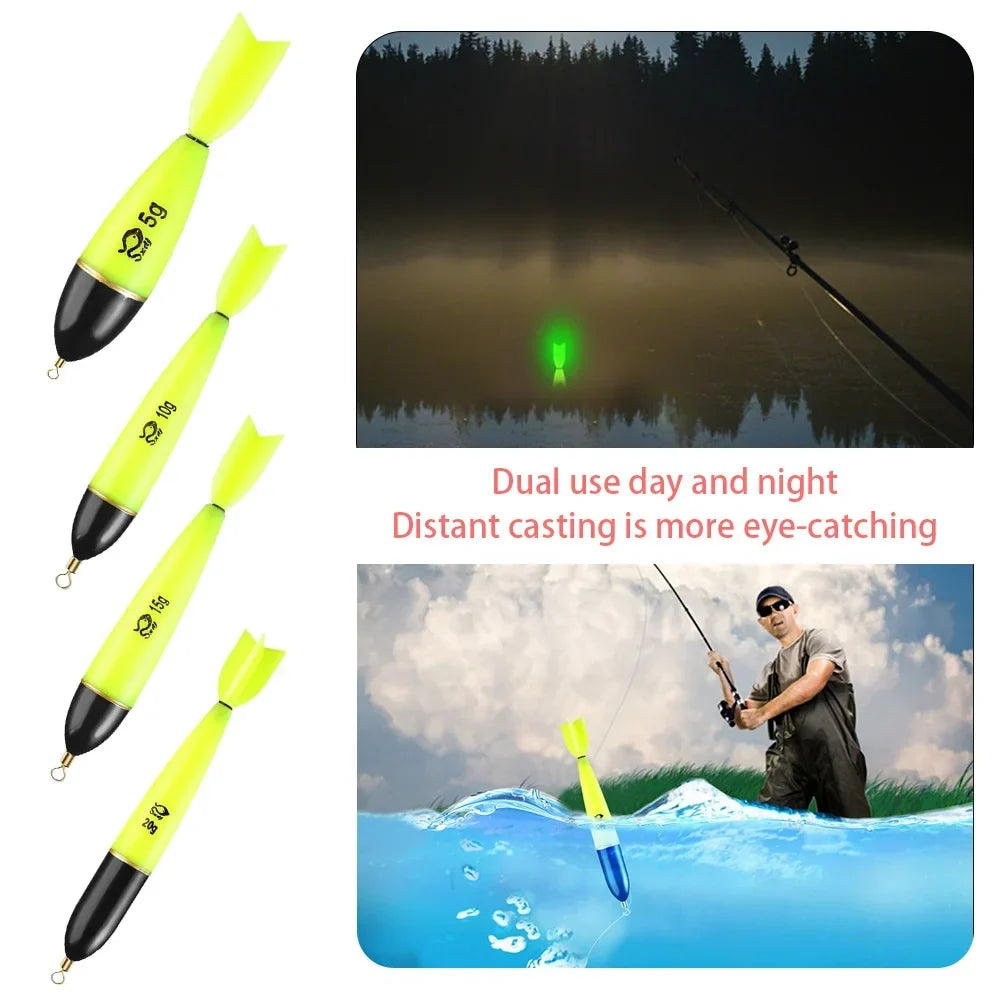 1- Fishing Floats Luminous Night Float Accessories Light Stick Sea