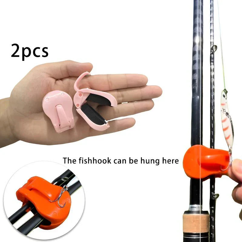 2-Pack Quick-Attach Fishing Rod Clips – One-Hand Holder