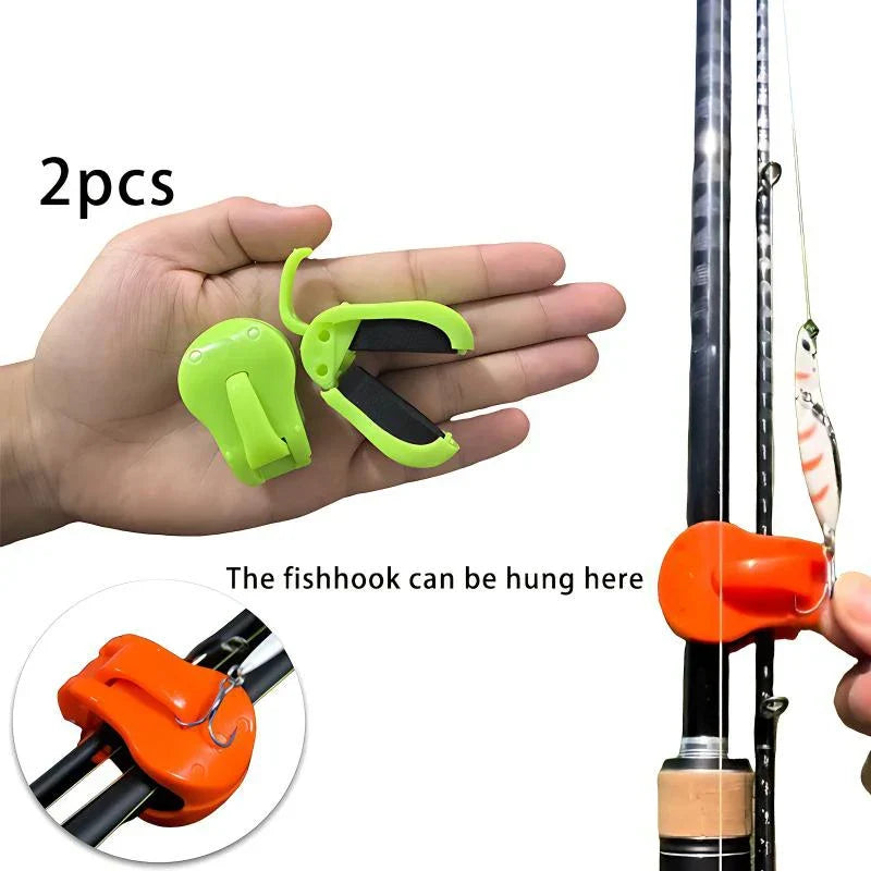 2-Pack Quick-Attach Fishing Rod Clips – One-Hand Holder