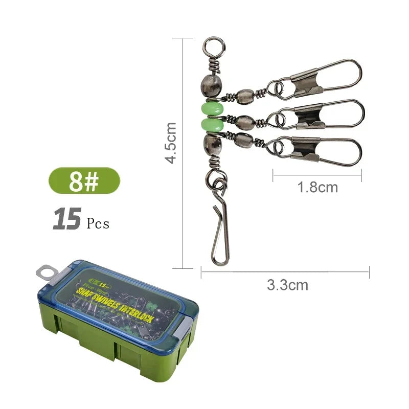 Luminous Ball Bearing Swivel Solid Ring Connector Set #8 #10