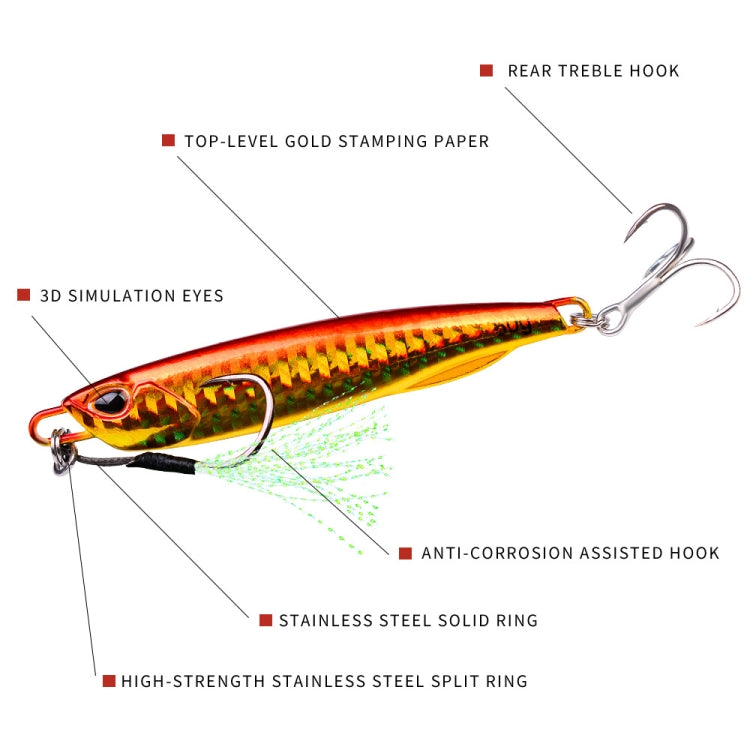 PROBEROS LF103 Simulation Metal Sea Fishing Bait, 10g, 15g, 20g, 30g, 40g, 50g