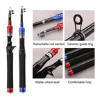 Telescopic Lure Rod Mini Fishing Rod Portable Fishing Tackle, 1.5m, 1.8m, 2.1m, 2.4m