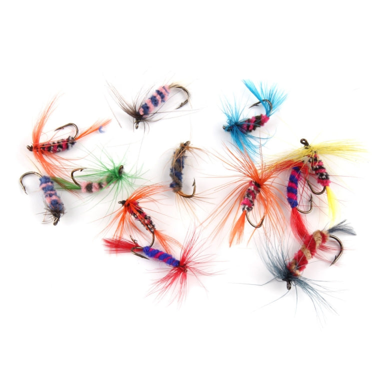 Outdoor Fishing Tackle Box Fly Hook Bait, 64 PCS / Set