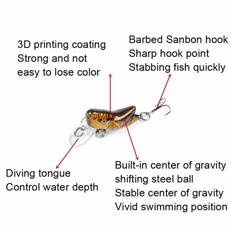 LB119 Insect Grasshopper Bionic Bait Painted Plastic Hard Bait, LB119 1, LB119 2, LB119 4
