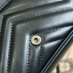 GUCCI  GG Marmont Belt Bag In Black 476433 Size 16.5x10x4.4 cm