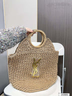 YSL SAINT LAURENT Summer Raffia Tote Bag 41x37cm