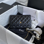 Chanel Wallet on chain WOC Black Lambskin