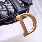 Dior Mini Saddle Bag Blue Oblique Jacquard